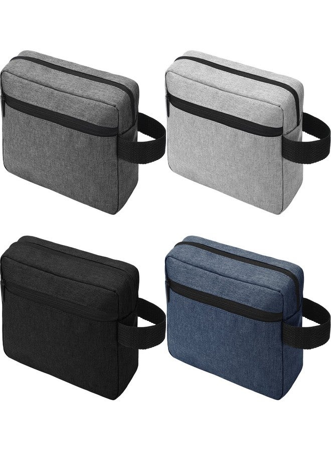 Reginary 4 Pcs Toiletry Bag Water Resistant Shaving Toiletry Travel Cosmetic Bag for Men Portable Storage for Women Makeup Pouch Organizer with Large Capacity for Toiletries(Dark Color,Plain) - Image 1